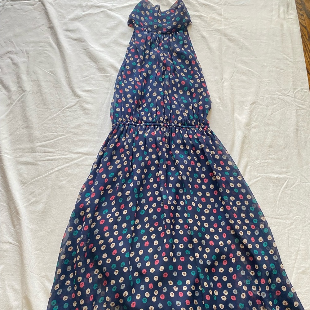 Carolina Williamson halter navy blue dress Size:M
